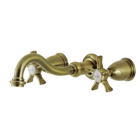 Kingston Brass KS3123NX Two-Handle Wall Mount Bathroom Faucet, Antique Brass KS3123NX